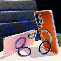 Étui de téléphone magnétique rotatif à 360° avec blocs de couleur vives et strass brillants pour Samsung Galaxy S26 Ultra S25 A57 – Coque de protection