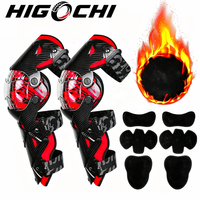 Protections de genoux pour moto HIGOCHI, style sportif, design articulé réglable, matériau PP, unisexe, absorption des chocs, protection anti-chute