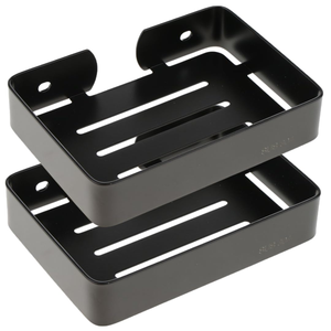 Porte-savon mural moderne en acier inoxydable noir avec support d'angle pour salle de bain - Product Image 1