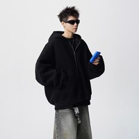 Sac à dos tridimensionnel lourd pull à capuche hommes femmes hiver imprimé éponge française imperméable Cardigan ample