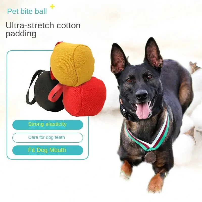 Dog Training Ball Toy Large Dogs Bite Training Tugs Pillow Nylon Rope Handle Pet Chewing Ball Toys For K9 Agility Equipment
