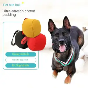 Köpek eğitim topu oyuncak büyük köpekler Bite eğitim Tugs yastık naylon halat kolu Pet çiğneme topu oyuncaklar K9 çeviklik ekipmanları için
