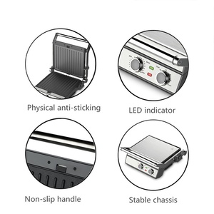 Piastra Elettrica Professionale RSC Custom a Doppio Contatto per Colazione, Senza Fumo, Antiaderente, 2200W, per Uso Domestico, per Sandwich e <span class=keywords><strong>Panini</strong></span> - Product Image 3
