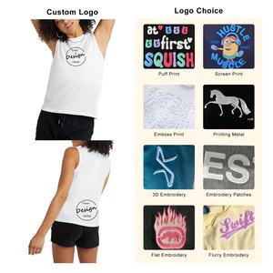 Débardeur de sport en polyester à séchage rapide, imprimé en relief personnalisé en vrac, de couleur unie, coupe régulière, extensible, débardeur d'entraînement pour femmes - Product Image 3