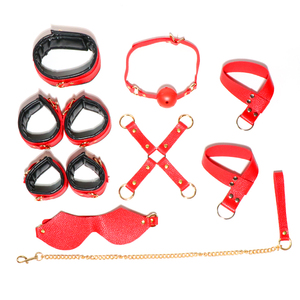 SM Fun - Juego de Accesorios de Bondage de Cuero Desmontables, Juguetes Sexuales para Parejas, Alternativas para el Coqueteo - Esposas y Tobilleras - Product Image 4