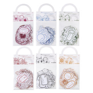 40 paquetes de pegatinas por paquete Flower Blossom Deadline Series Plant Line Drawing Handbook Materials 6 - Product Image 5