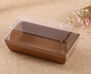 Kotak Kemasan Kustom Kotak Manis Kertas Bening Kotak Makanan Penutup Transparan Kotak Manis