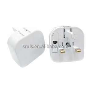 2 polos Euro Europa UE enchufe a 3 pines Reino Unido enchufe fundido convertidor adaptador de enchufe 5A <span class=keywords><strong>ECP</strong></span> en blanco - Product Image 1
