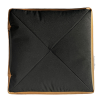 Pouf moderne en forme de cube, en cuir de haute qualité, portable, avec rembourrage en mousse déchiquetée, housse amovible - Helios