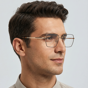 H8336A Montures <span class=keywords><strong>de</strong></span> <span class=keywords><strong>lunettes</strong></span> optiques en <span class=keywords><strong>fil</strong></span> métallique en gros pour hommes - Product Image 1