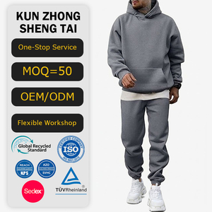 Ensemble de survêtement 2 pièces pour <span class=keywords><strong>homme</strong></span> grande <span class=keywords><strong>taille</strong></span>, fabriqué sur mesure, comprenant un sweat à capuche et un pantalon de sport - Product Image 1