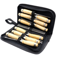 Burin de menuisier professionnel multifonctionnel, 12 pièces, acier Premium CRV, dureté élevée, charpentier, coupe du bois, ciseau