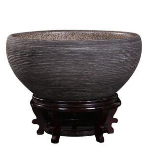 Fioriera <span class=keywords><strong>da</strong></span> tavolo <span class=keywords><strong>da</strong></span> giardino con grande ciotola <span class=keywords><strong>in</strong></span> argilla antica opaca per piante <span class=keywords><strong>in</strong></span> ceramica - Product Image 1