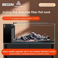 BESSN Bloodline Awakening 2025 Nouveau style, aquarium en verre transparent durable avec filtre latéral, séparation sec-humide pour salon, BESEN