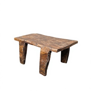 Handmade <b>Rustic</b> Wooden Coffee <b>Table</b> Antique Style Solid Wood Top Natural Finish Living Room Furniture - Product Image 6
