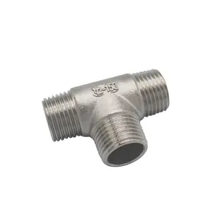 Casting Pipe Fitting Connector Tee Igual Masculino 304 Aço Inoxidável Rosca Conexão 150 LB 1"