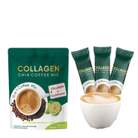 Café minceur 3 en 1 au collagène et aux graines de chia pour la perte de poids, l'éclat de la peau, la satiété, brûleur de graisse instantané, boisson de café beauté