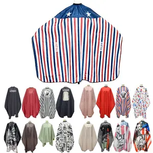 Wholesale American iconic flag styling salon barber hair cutting striped hairdressing cape for men