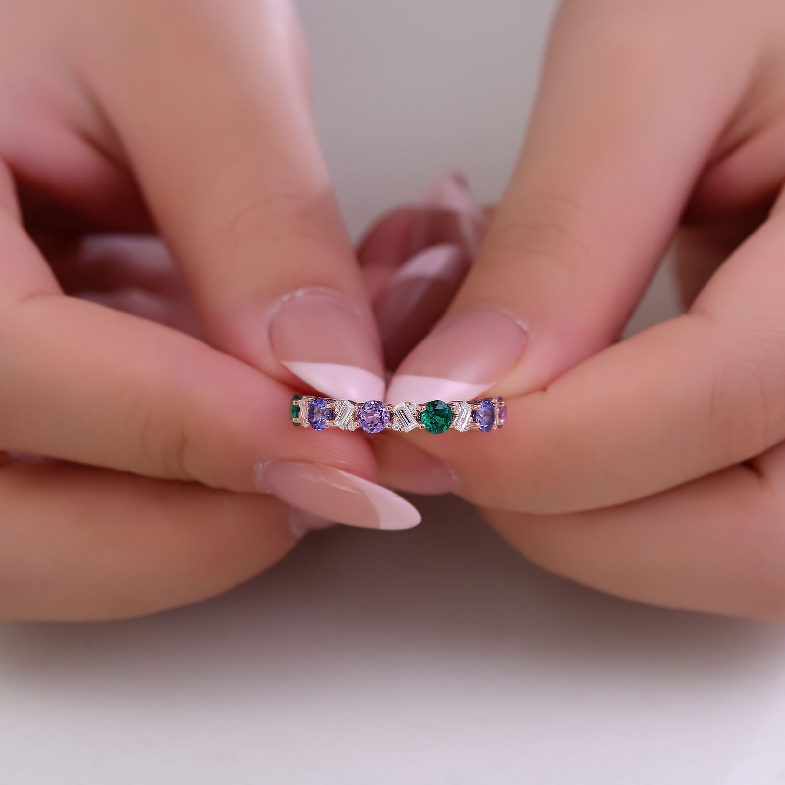 10k solid gold lab gemstone ring