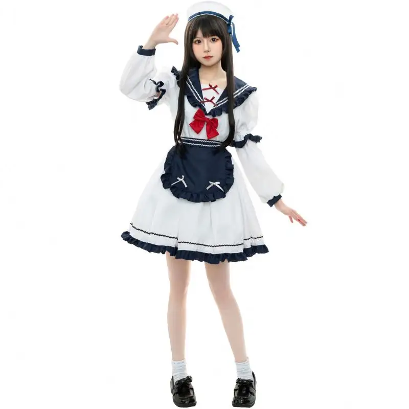 Traje de marinero de anime japonés de manga larga, traje de marinero sexy, uniforme de COSPLAY, novedad de