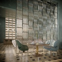 Modern Luxury Metal Room Divider Frame Glass Partitions With Light for Home Living Room Hotel Lobby Partition Design