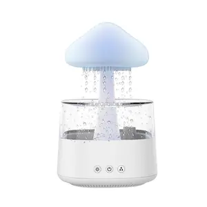 Lámpara de agua de lluvia para el hogar, luz nocturna de setas, difusor humidificador de nube de lluvia de aceite esencial