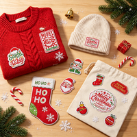 Patchs brodés vintage Père Noël Joyeux Noël, badges thermocollants, appliques décoratives pour réparation de vêtements, chaussures, chapeaux, sacs