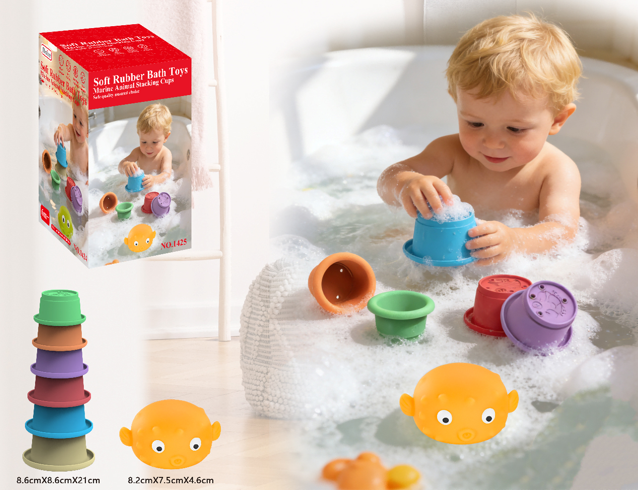 Tasse empilable + Poisson-globe