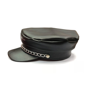Chapeau d'officier d'uniforme Chapeau d'officier de <span class=keywords><strong>la</strong></span> <span class=keywords><strong>marine</strong></span> royale britannique Casquette de capitaine de <span class=keywords><strong>la</strong></span> <span class=keywords><strong>marine</strong></span> Casquette en cuir Couronne de <span class=keywords><strong>la</strong></span> reine - Product Image 4
