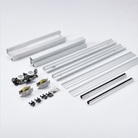 Herrajes para Puertas Corredizas de Aluminio, Cierre Suave y Silencioso, Guía Ajustable para Puertas Pesadas, para Dormitorio y Cocina