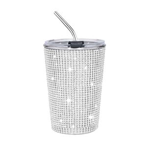 แก้วน้ำเพชร Bling Cup 17 ออนซ์ แก้วน้ำสแตนเลสแบบมีฝาและหลอดดูด ประดับด้วยคริสตัล สำหรับกาแฟ เบียร์ และเครื่องดื่มต่างๆ - Product Image 1