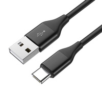 Kabel USB A ke Tipe C TPE Karet Lunak Pengisian Cepat Transfer Data Kabel Multi Warna Kabel Charger USB Tipe-C untuk Smartphone