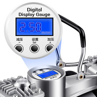 NEW Heavy Duty 12V Metal Car Emergency Kit Dual Cylinder Air Compressor Tire Pump with Tire Pressure Monitor Auto Inflator