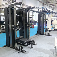 Machine de musculation multifonctionnelle professionnelle à double poulie réglable, rack de squat robuste et machine Smith pour salle de sport