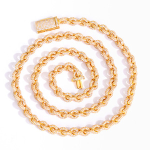 Collier chaîne en argent sterling 925 avec moissanite, maillons en O, style hip-hop glacé, VVS, testeur de diamant GRA inclus, bijoux - Product Image 1