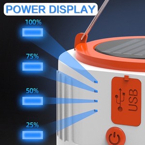 Lanterne de camping solaire à LED rechargeable par USB <span class=keywords><strong>Lampe</strong></span> de tente extérieure <span class=keywords><strong>portable</strong></span> avec éclairage d'urgence suspendu pour barbecue de jardin - Product Image 3