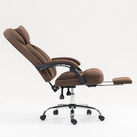 Fauteuil de bureau de direction de luxe rotatif en lin rembourré avec accoudoirs pour salle de réunion