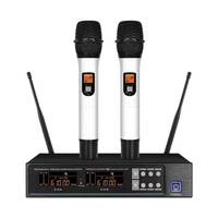 Microphone à condensateur sans fil portable professionnel avec suppression du bruit pour les performances sur scène un ensemble de conférence à deux segments en U