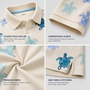 Polo de Golf Personalizado Premium para Hombre con Diseño de Palmeras, Ropa de Resort de Marca Privada con Tecnología de Absorción de Humedad, OEM - Product Image 3