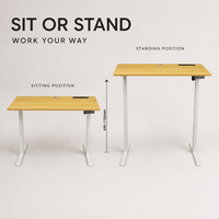 Bureau assis-debout économique en métal à moteur unique, réglable en hauteur sur 2 niveaux, pour le bureau à domicile