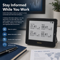 Kylendar Mini Horloge mondiale numérique 4,2 pouces avec affichage multi-fuseaux horaires pour les équipes à distance et les appels quotidiens – Idéal pour l'exportation