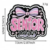 Patch brodé thermocollant pour les seniors 2027, patch de graduation pour la classe des seniors 2027