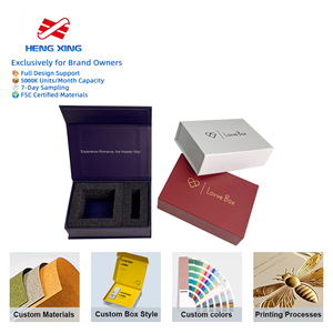Boîte cadeau en carton rigide avec logo gravé personnalisé HENGXING, fermeture magnétique, avec insert en mousse découpée - Product Image 1