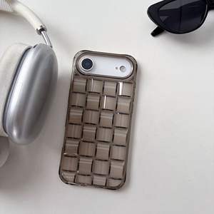 Coque de téléphone transparente premium à motif damier pour Apple 17 Pro Max, compatible iPhone 16 Pro, 15 Plus, coque 3D à motif damier pour iPhone 14 - Product Image 3