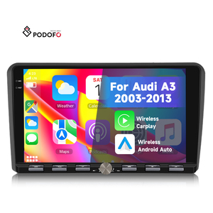 Podofo pour Audi A3 2003-2013 9 ''4 + 64G 2 Din Android Autoradio stéréo sans fil CarPlay/Android Auto Piano clé GPS WIFI - Product Image 1