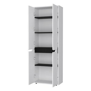 FM FURNITURE <span class=keywords><strong>Keyser</strong></span> Multistorage Küchenvorratsschrank mit 5 Regalen und 4 Türen, Weiß/Schwarz - Product Image 5