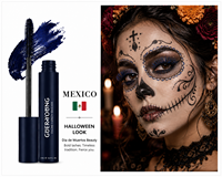 Mascara bleu Halloween, formule végane en gros, mascara naturel avec sérum stimulant la croissance des cils, waterproof, sans allergènes