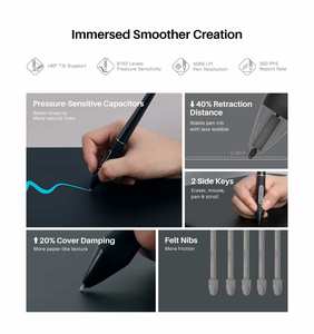 <span class=keywords><strong>Tablette</strong></span> graphique <span class=keywords><strong>Huion</strong></span> Q630M, écran en alliage d'aluminium, connexion sans fil, stylet numérique pour ordinateur portable - Product Image 2