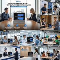 Traductor Digital de 10.1 Pulgadas con Pantalla Táctil, Traducción de Voz Bidireccional, Intérprete Inteligente para Banco, Escuela, Hospital, Oficina