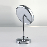 Miroir de courtoisie moderne à LED, rotatif et grossissant, pliable, argenté, à poser sur table, pour la maison et les mariages, best-seller